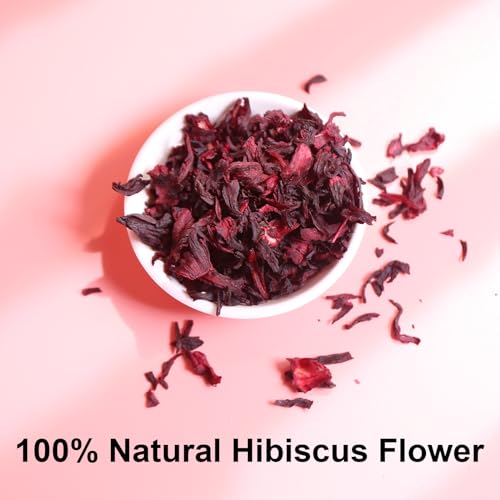 FullChea Hibiscus Tea Bags, 50 Tea Bags, 2g/Bag, Premium Hibiscus Flower Tea Bags Cultivated from Nigeria, GMO Free, Caffeine Free, Rich in Antioxidants and Supports Digestion