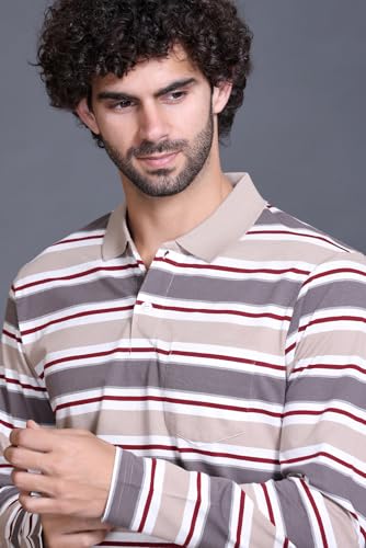 Image of Full Sleeve Polo T Shirt for Men Cotton with Pocket and Collar - Regular Fit Tshirt