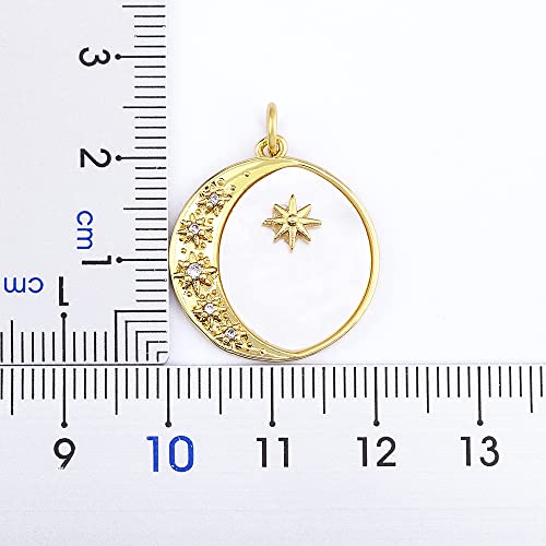 Collier chaîne lune et étoile en cuivre au design ciselé haut de gamme