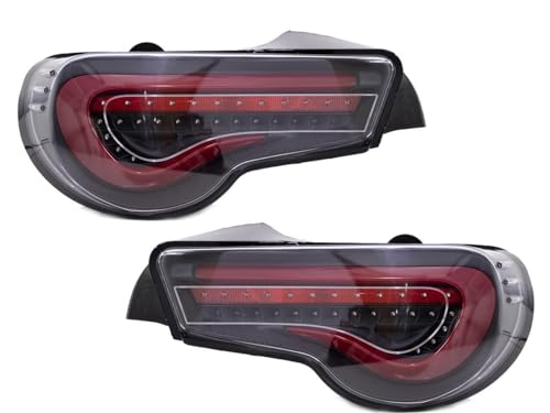 LED Tail Lights Valenti Sequential Signal Black Housing/Red Bar Compatible With 2013-2020 Toyota 86 FRS BRZ