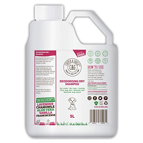 Champú seco para perros con olor a perro, limpiador de manchas, sin crueldad, productos de aseo sin agua, desodorante orgánico y neutralizador de olor, el mejor limpiador de animales para excrementos