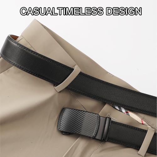 Gettoreach Ratchet Belt, Leather Ratchet Belt with Adjustable Buckle, Automatic Ratchet Slide Buckle2
