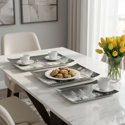 Image of Crystal By UPC Melamine Serving Tray, Set of 3 (Small, Medium and Large Size) Star Series Tray