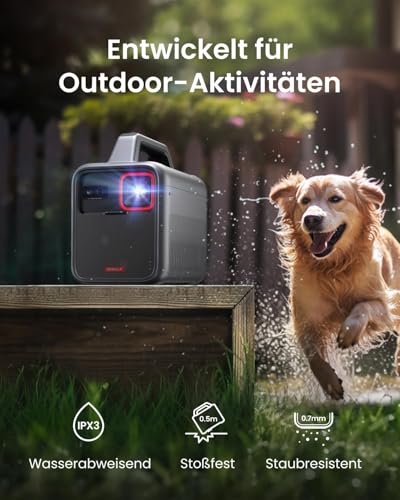 ANKER Nebula Mars 3 black Outdoor Projektor 1980x1080 1000 ANSI-Lumen 185Wh IPX3 bis 15h Spielzeit AI-Image Adjust integr. PowerBank - Afbeelding 6