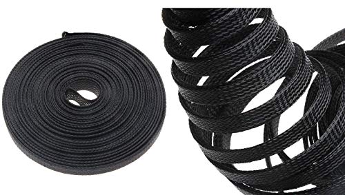 Image of DIY Crafts 10 Meter Roll, 8mm., 5 /10M Grey Black Insulated Braid Sleeving 2 /4 /6 /8 /10 /12 /15 /20 /25mm Tight PET Expandable Wire Cable Protection Cord Wir(10 Meter Roll, 8mm.)