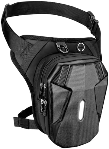 ISEYOU Motorcycle Leg Bag, Motorcycle Leg Bag for Men & Women in Eva with Multi Pockets Multifunctional Bag for Hiking, Camping, Climbing, Cycling, Fishing, Running