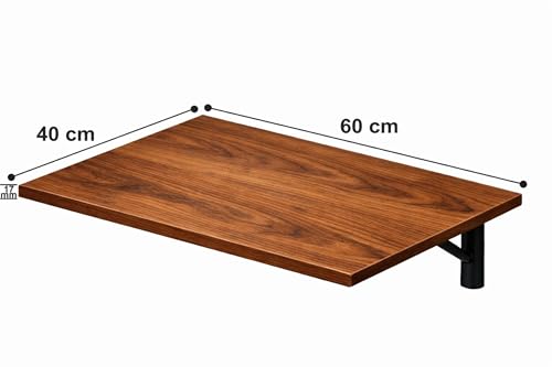 Image of Enigmatic Woodworks Wall Mounted Folding Study Table | Space Saving Foldable Laptop Desk for Home & Office | Engineered Wood Wall Mount Table (Walnut, 60 * 40 cm)