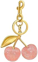 Glitter Cherry Bag Charm Keychain for Women Girls – Crystal Cherry Pendant Purse Handbag Accessory, Backpack Key Holder, Car Decoration, Durable Resin & Metal, Birthday Christmas Gift,Pink