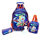 Kit Mochila Escolar Hot Racing Rodinhas Tam G Meninos