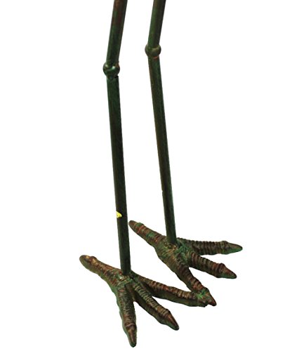 Seraphic Cast Iron Metal Crane/Heron Bird Garden Sculptures Statues For Indoor Or Outdoor Lawn Decor, Antique Green, Set Of 2 #TOP6
