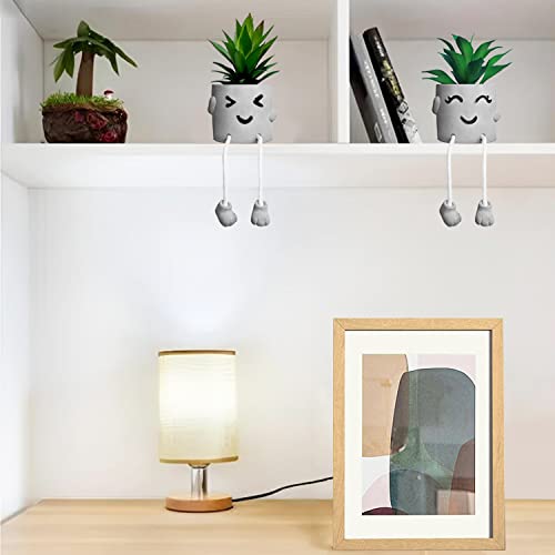 Funvalley Surperfect 2 Pack Cute Artificial Potted Plant Fake Plants Potted with Hanging Leg, Emotional Cement Faux Succulents Potted Plants Decor for Home Office Bookshelf Bathroom Shelf Table Desk - Cosy Home Interiors Funvalley Surperfect 2 Pack Cute Artificial Potted Plant Fake Plants Potted with Hanging Leg, Emotional Cement Faux Succulents Potted Plants Decor for Home Office Bookshelf Bathroom Shelf Table Desk - Image 8