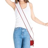 Party to Be Plain Sash with Tassels Blank Satin Sash for Adults 3.9" Wide x 74.8" in Total Length (White with red border)