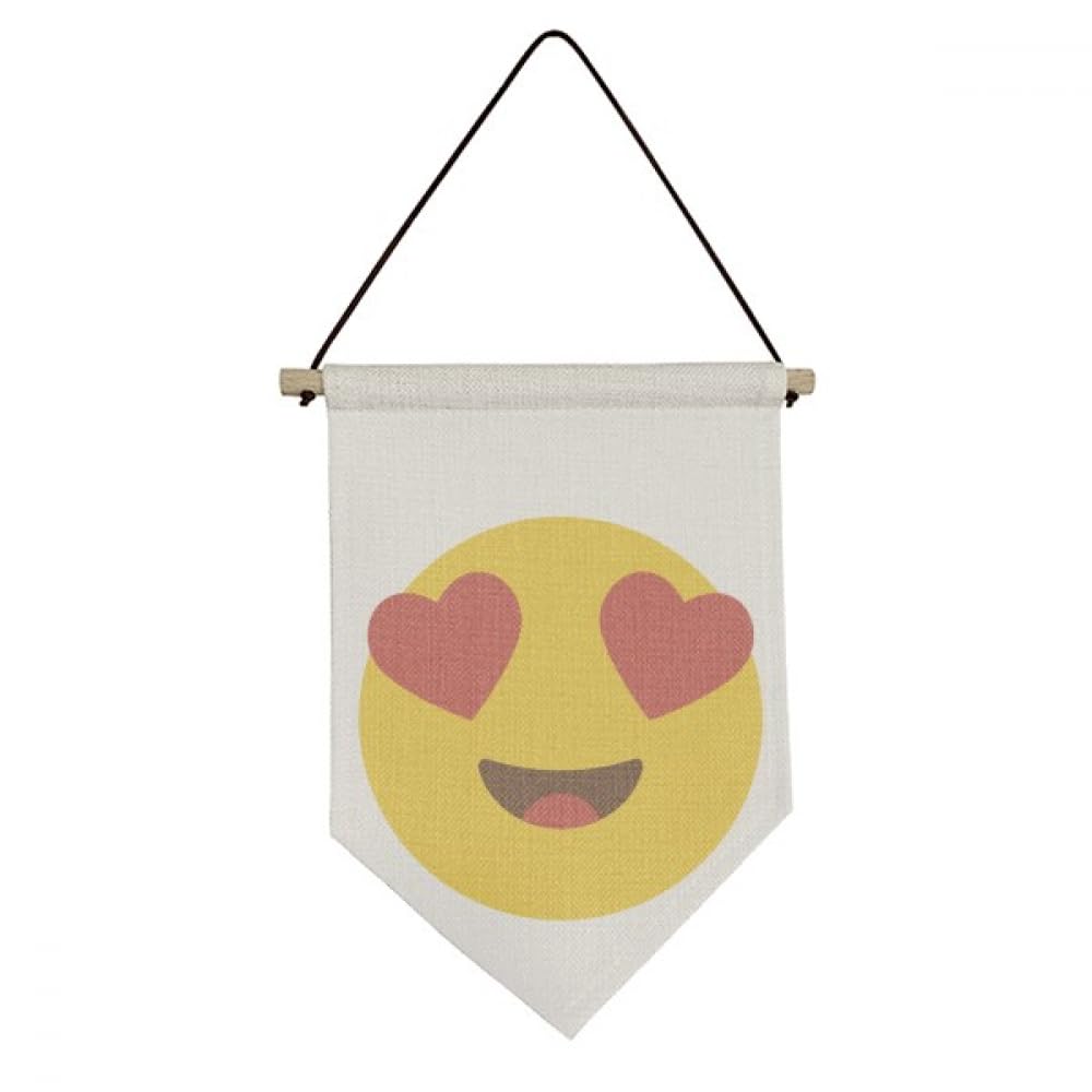 Drapeau en toile à suspendre avec motif cœurs et yeux design minimaliste en coton