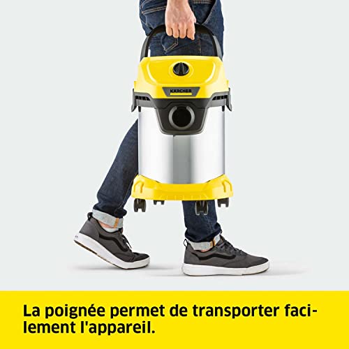 Aspirateur Eau et Poussières Kärcher WD 3 S V-17/4/20, 1000 W, Capacité de la cuve : 17 l, tube d'aspiration : 2 m, Filtre cartouche - Image 4