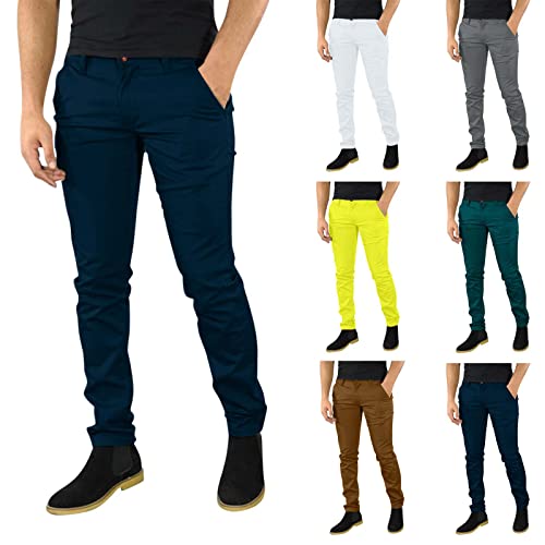 Mens Chinos Slim Fit Dress Pants Comfort Flat Front Stretch Skinny Tapered Dress Pants Casual Business Work Solid Trousers3