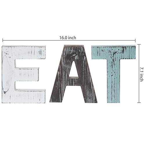 Mygift Wall Mounted Multicolored Solid Wood Letter Eat Cutout Block Wall Sign, Rearrange Letters To Tea, Kitchen Farmhouse Above Cabinet Decor, Dining Room Wall Decor #TOP3