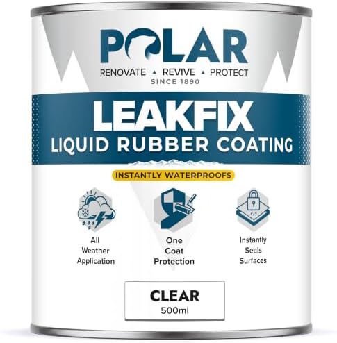Polar Premium Instant Waterproof Roof Sealing Paint for Leaks, Roof Seal Repair Coating Paint for All Roof Types and Gutters with Reinforced Fibers