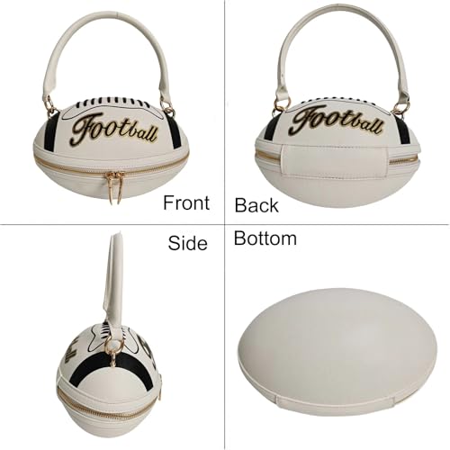 Image of Women Rhinestone Football Shaped Handbag Chain Crossbody Shoulder Bag Football Purse | Rugby, Unique, Novelty, Football