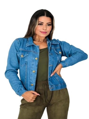 Jaqueta Jeans Premium Tradicional Feminina - Azul