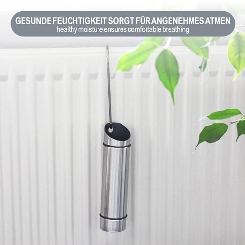 com-four® 2x Luftbefeuchter aus rostfreiem Edelstahl - Verdunster für Heizkörper zum Aufhängen - Wasserbehälter mit S-Haken für ein angenehmes Raumklima (2x Verdunster-Edelstahl)