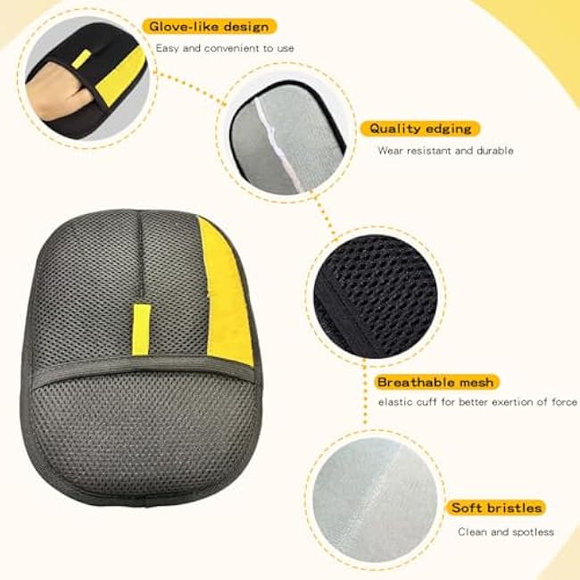 Electrostatic Pet Hair Removal Gloves: Quick Wiping - Reusable & Washable for Sofa Clothing Pet Beds Effortless Cats & Dogs Hair Remover for Busy Pet Owners (Black)-6eTSPe7j