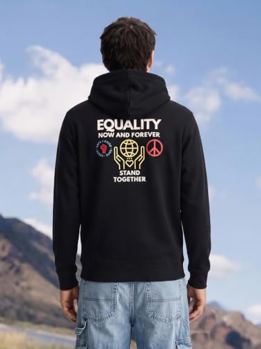 Image of The Indian Garage Co Men Regular Fit Typography Overhead Hooded Sweatshirt