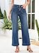 Astylish Straight Leg Jeans for Women High Waisted Stretchy Loose Denim Pants Casual Baggy Jean Trousers with Patch Pockets Size 18 Dusk Blue