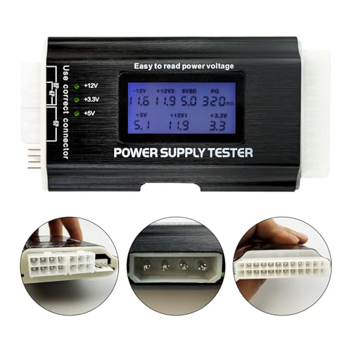 Image of Computer PC Power Supply Tester, Power Supply Host Inspection Maintenance Tester Tool with LCD Display, 20 /24 4 /6 /8 Pin Power Supply Tester for ATX /ITX /TFX /BTX Power Supplies