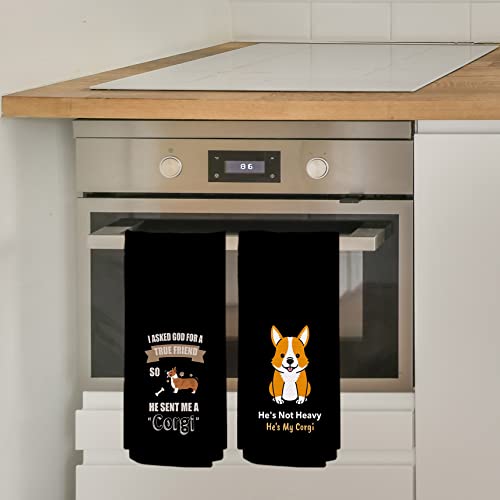 Negiga Cute Cartoon Corgi Dish Cloths Towels 24X16 Inch Set Of 4,Funny Corgi Stuff Decor Decorative Dish Hand Towels For Dorm Kitchen Bathroom,Corgi Lover Gifts For Women,Housewarming Gifts #TOP4