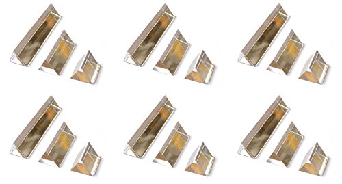 Eisco 6Pk Equilateral Prisms 3Pc Set - 1", 2", & 4" Lengths, 25Mm Face Size - Acrylic - Classroom Pack (Six, 3Pc Sets - 18 Pieces Total) #TOP10