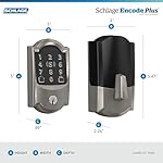 Schlage BE499WB CAM 619 Encode Plus WiFi Deadbolt Smart Lock, Keyless Entry Touchscreen Door Lock with Camelot Trim, Satin Nickel - Image 3