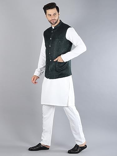 Image of Uri and MacKenzie Men's Silk Blend Kurta Pajama with Designer Ethnic Nehru Jacket /Modi Jacket