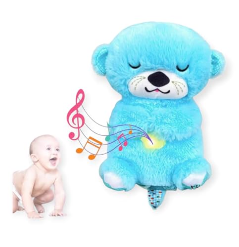 Image of AGC Breathing Teddy Bear with Music for Baby Sensory Sleep Lights Rhythmic Soft Toy, Lights and Breathing Motion, Breathing Toy Teddy Bear with Lights | Best Gift for Kids (Blue)