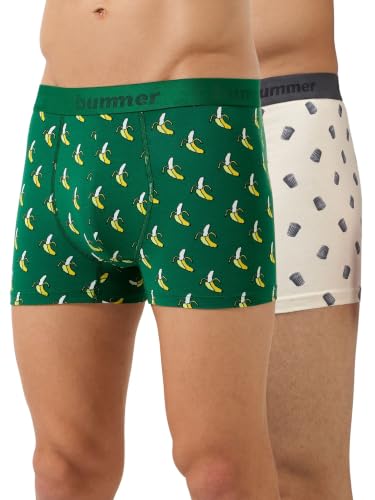 Image of Bummer Men's Premium Cotton Underwear | Fine Combed Cotton with Elastane for Stretch | Ultra Breathable Innerwear | Soft Fabric & No-Roll Waistband | Printed Trunks & Inner Combo for Men