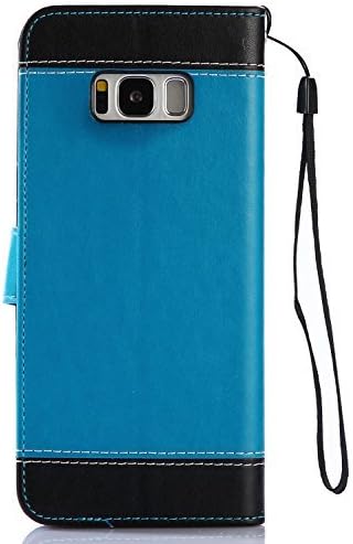 FLYEE Case Compatible with Samsung Galaxy S8 (5.8 inch,Released in 2017),Wallet Case for Women and Girls with Card Holder,Leather Flip case Kickstand for Galaxy S8-Embossed Flowers Blue