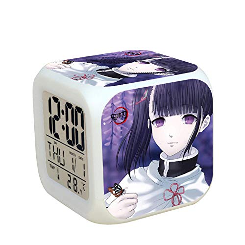 Preisvergleich Produktbild Kinder Nachttisch digitaler Wecker LED buntes Nachtlicht Stimmungswecker quadratische Uhr Berührungsschalter Stumm Reise kleiner Wecker mit USB Ladeanschluss Geschenk für Kinder Q9450