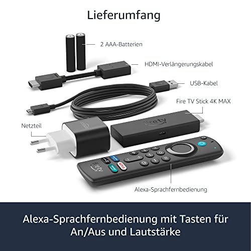 Amazon Fire TV Stick 4K Max mit Wi-Fi 6 und Alexa-Sprachfernbedienung