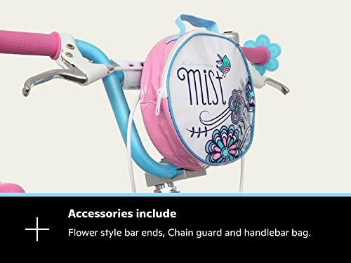 Schwinn Mist Kids Bike, Blue/Pink Flower Design, 20 Inch Bicycle Wheels, Girls or Boys Ages 6-13 Years Old, Recommended Rider Height of 122-152cm