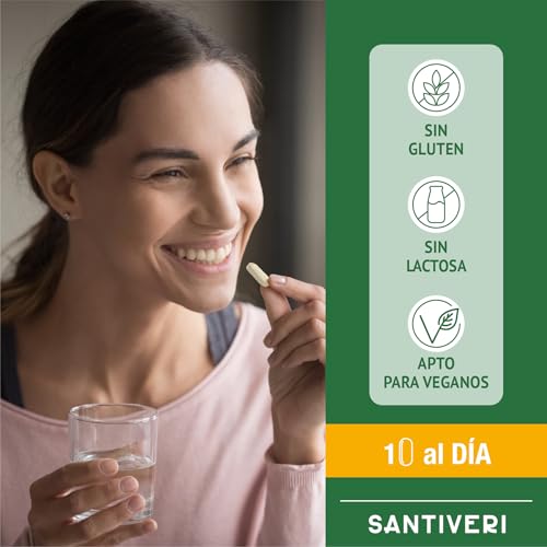 SANTIVERI - Complex Multivitamin, Complemento Alimenticio Multivitaminas y Minerales, Energía, Vitalidad y Defensas, Apto para Mujeres y Hombres - 50 Comprimidos - imagen 4