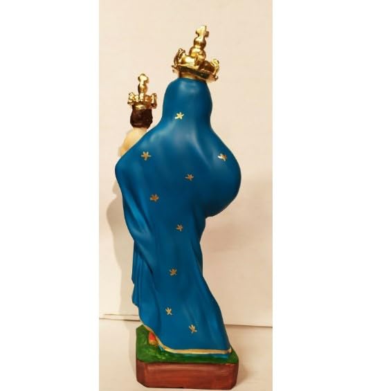 Generico ArteSacraCaravaggio Statua della Madonna delle Grazie cm 35 (13,77 inches) in resina decorata a mano di produzione artigianale italiana