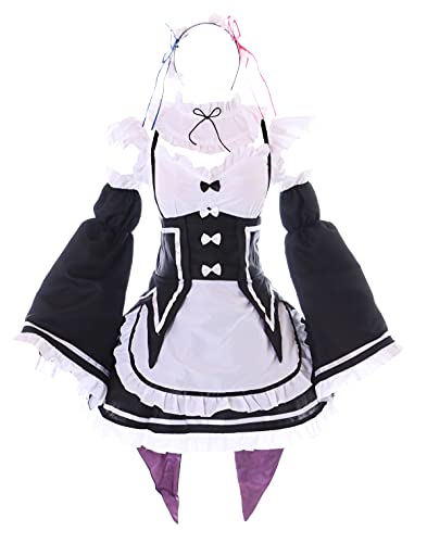 Kawaii-Story MN-192 Re: Zero Rem Ram Maid - Disfraz de mujer (7 piezas, talla L)