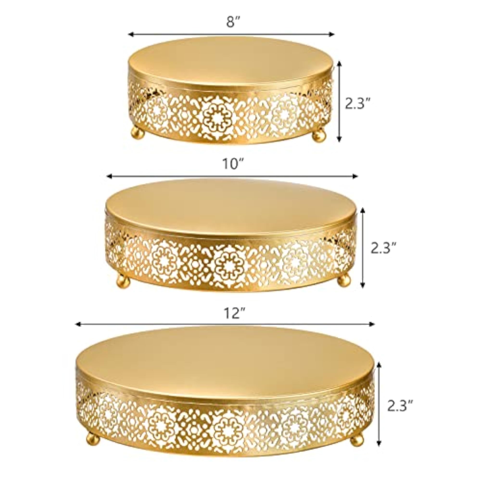 3 Pack Round Cake Stand Set for Desserts and Pastries