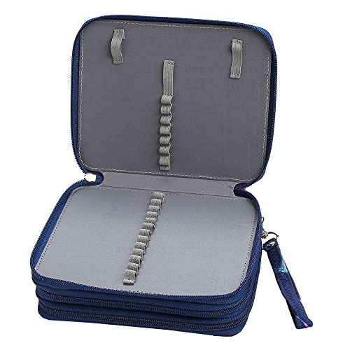 Image of Portable Colored 72 Slots Pencil case Organizer with Printing Pattern for Watercolor Pens or Markers, Pencil Case Organizer for Artist