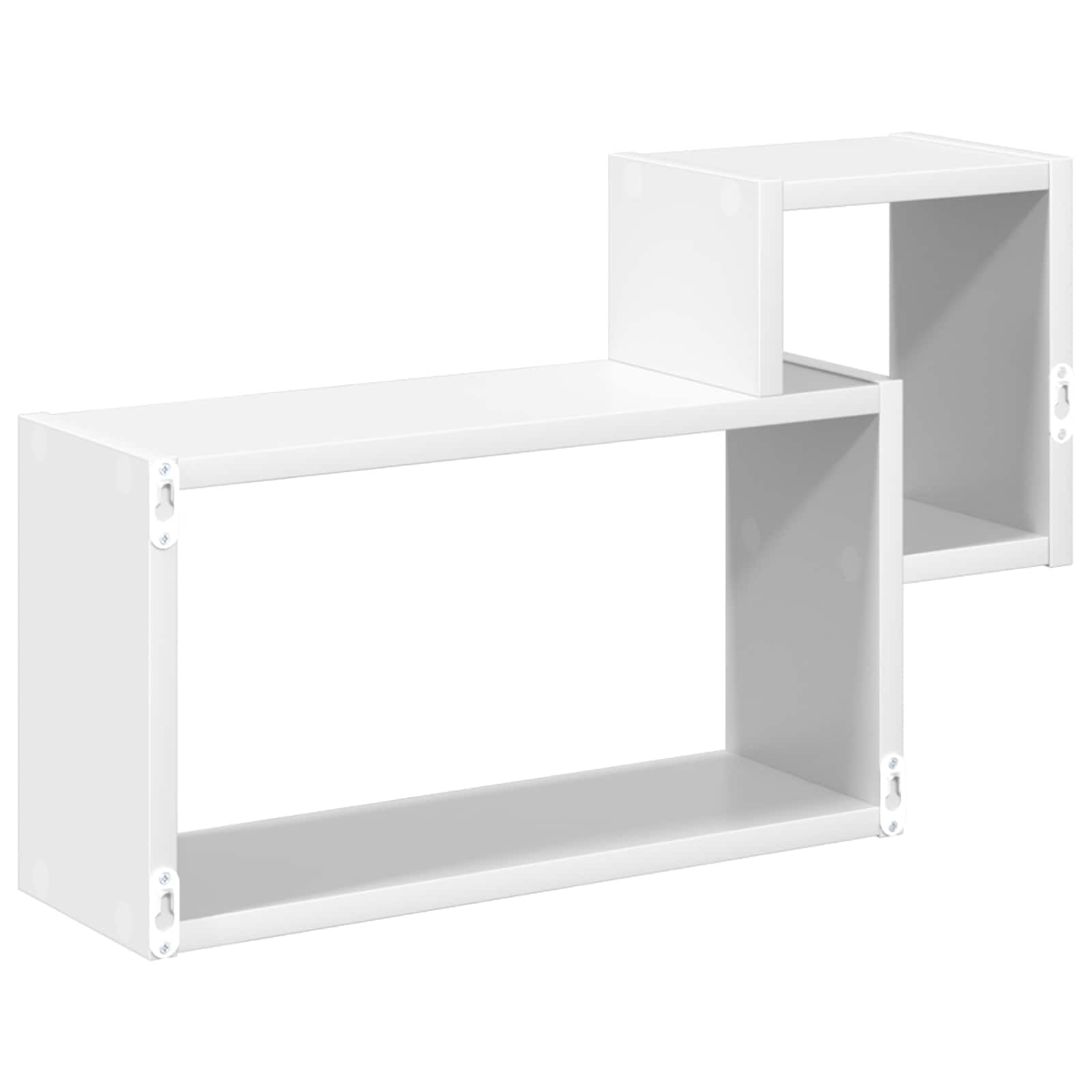 Wandregal Weiß aus Holzwerkstoff 55 x 15 x 35 cm, schweberegal Wandhalterung für Bücherregal, Küchenregal und Badregal, platzsparende Aufbewahrung