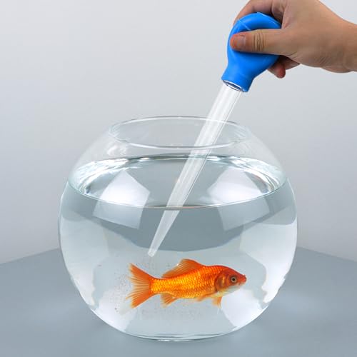 Image of Aquarium Cleaning Dropper, 30ml Aquarium Cleaning Waste Remover, Aquarium Gravel Cleaning Straw, Blue