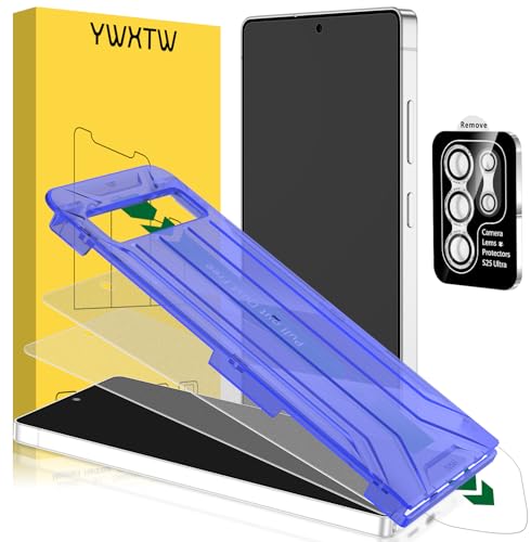 YWXTW 2 Pack Matte Screen Protector for Samsung Galaxy S25 Ultra + 1 Set Camera Lens Protector [Smooth as Silk] [Fingerprint Unlocking] Anti Glare Anti Fingerprint Tempered Glass Screen Protector Bubble Free