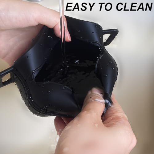 TRIPOLACO Leckerlitasche für Hunde, BPA-freies Silikon Leckerlibeutel für Hunde mit Magnetverschluss, Futterbeutel Hundetraining mit verstellbarem Hüftgurt, 1,67 Tassen, Schwarz