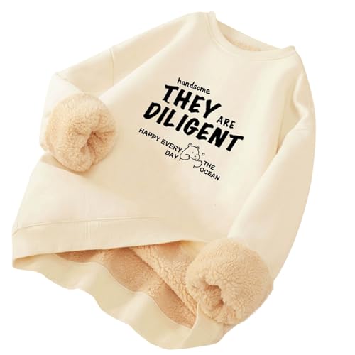 Men Sherpa Fleece Warm Fashion Pullover Tops, Fall Winter Fuzzy Comfy Long Sleeve Sweatshirts Funny Print Casual Outfits