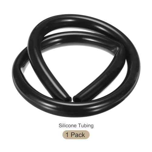 Image of 1m(3.3ft) 16mm(5 /8 inch) ID x 22.2mm(7 /8 inch) OD Silicone Tubing Black Industrial Plastic Tubing Pure Silicone Hoses for Pump Siphoning Draining Irrigation Brewing