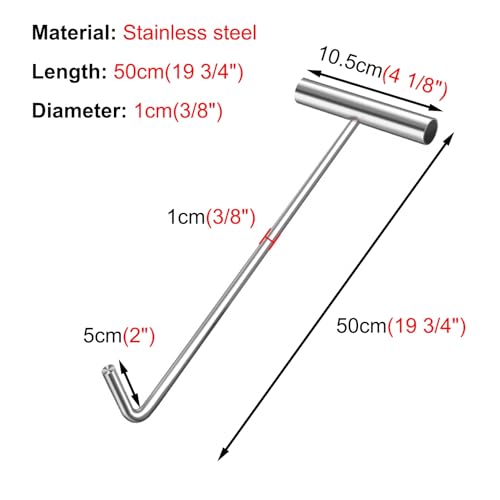 Gancho para tapas de alcantarilla de acero inoxidable de 50 cm multiusos 5